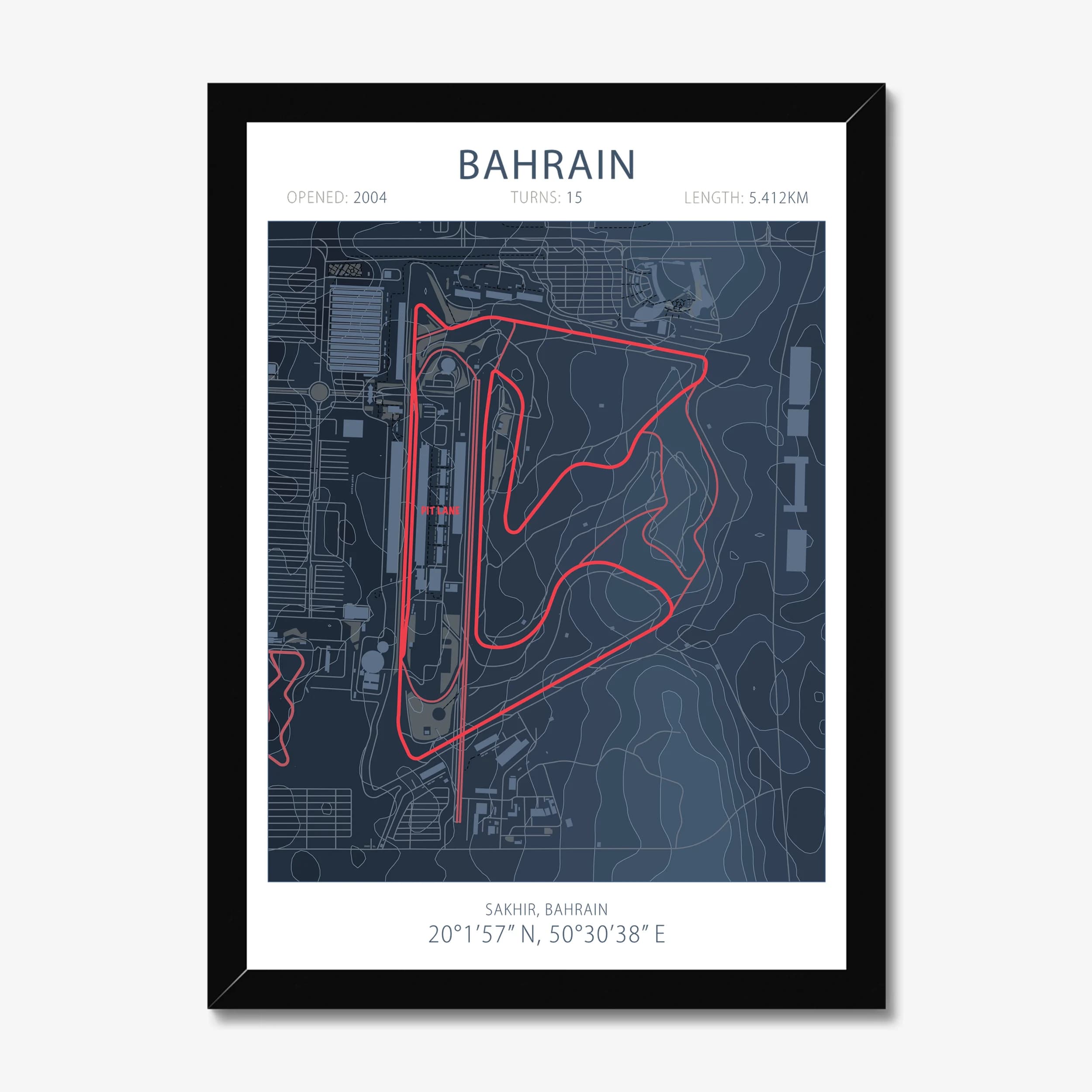 Bahrain International Circuit — Race Track Art Print