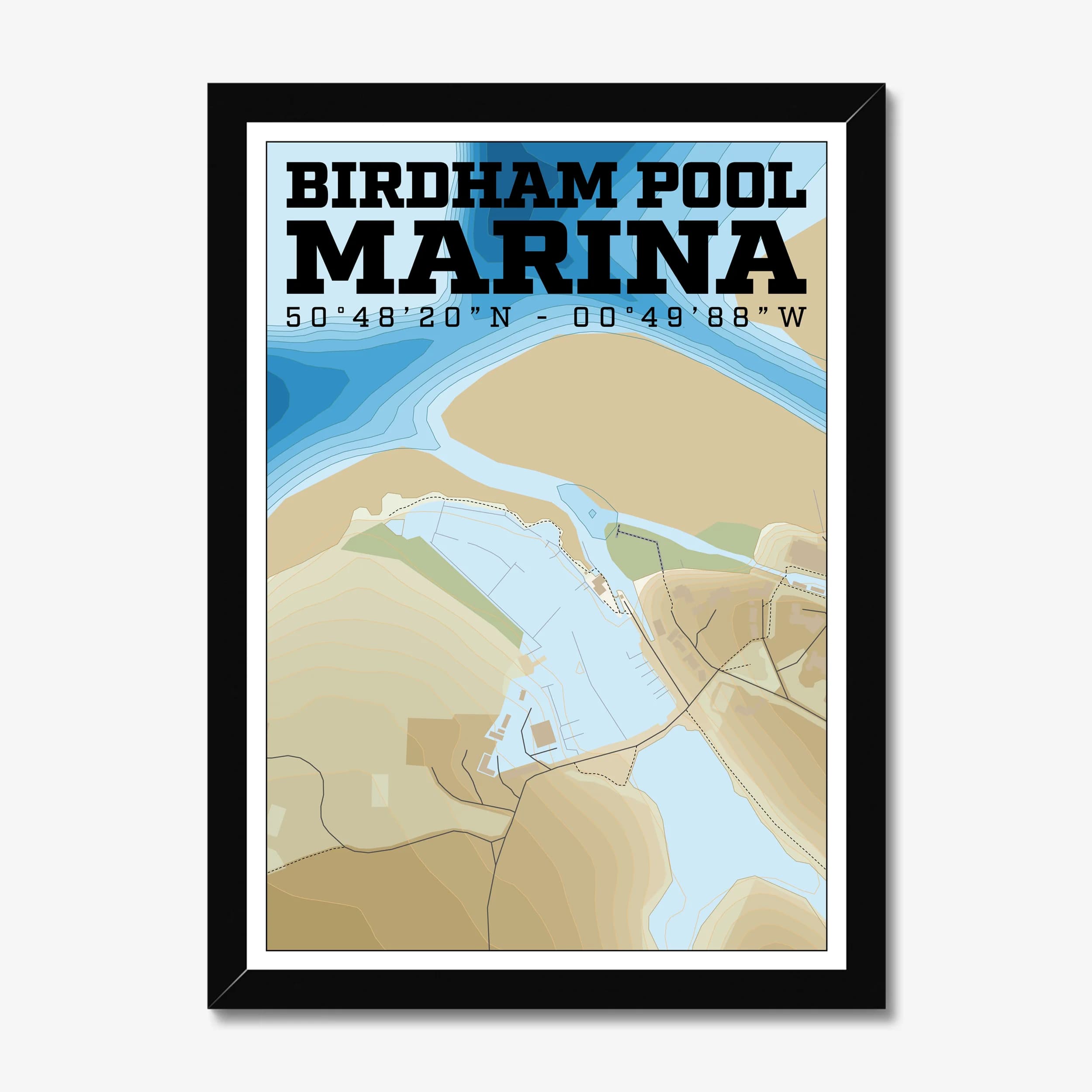 Birdham Pool Marina, West Sussex — Map Art Print