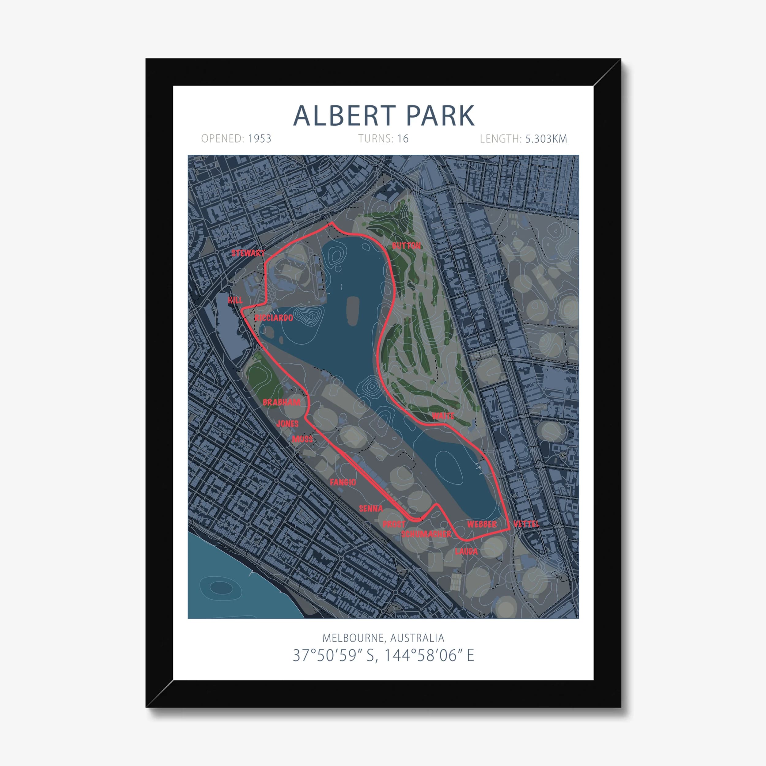 Albert Park Circuit, Melbourne — Race Track Art Print