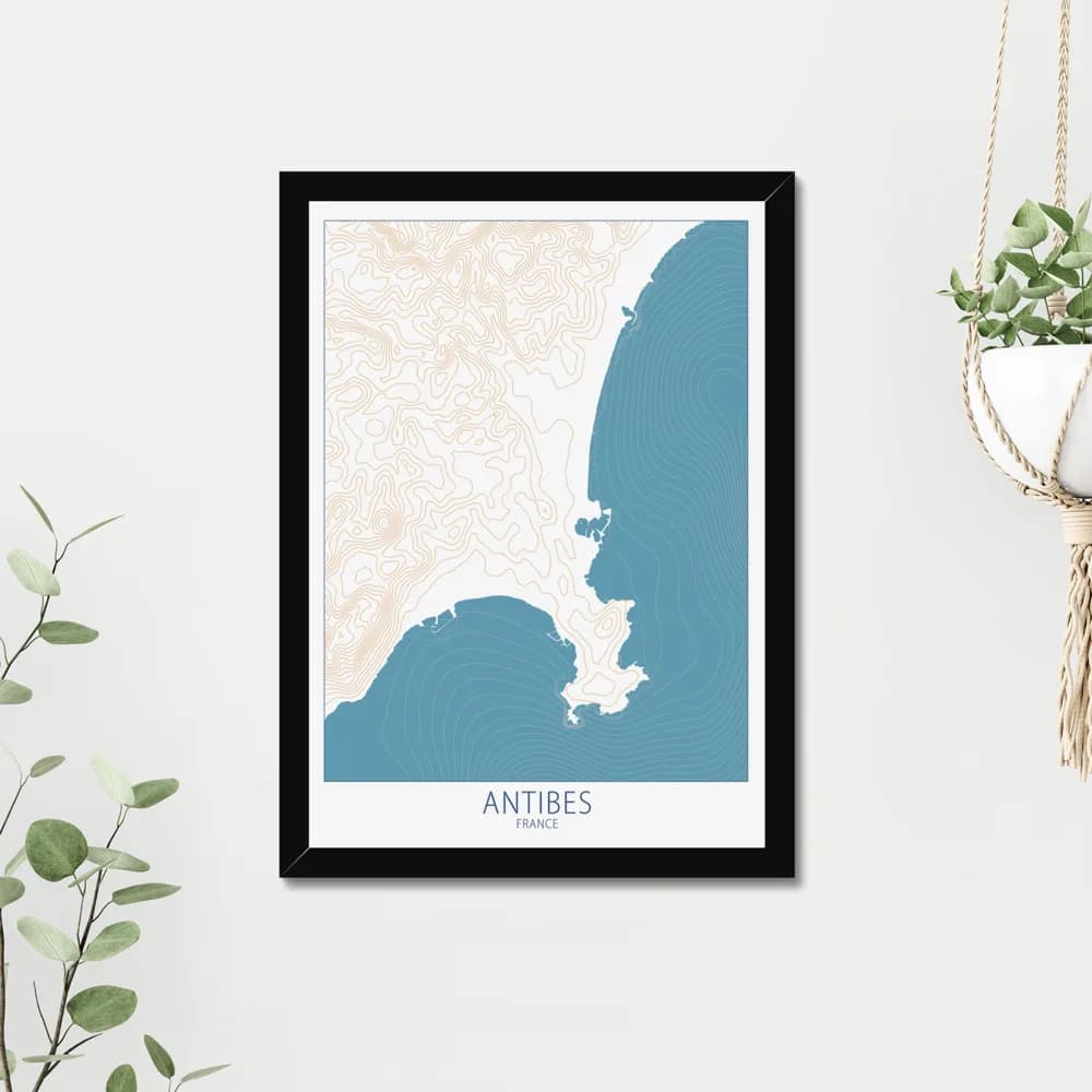 Antibes, France — Map Art Print