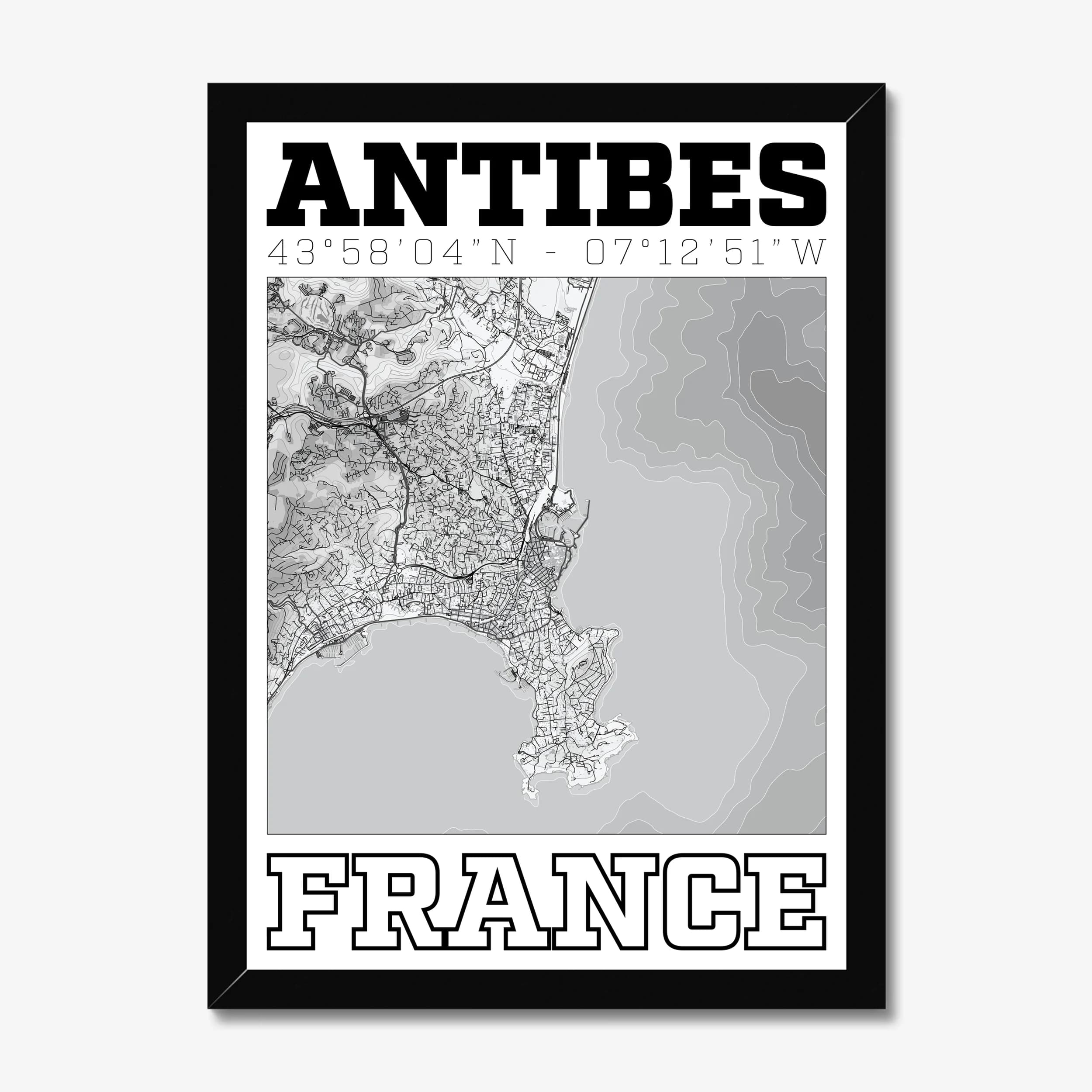 Antibes, France — Map Art Print