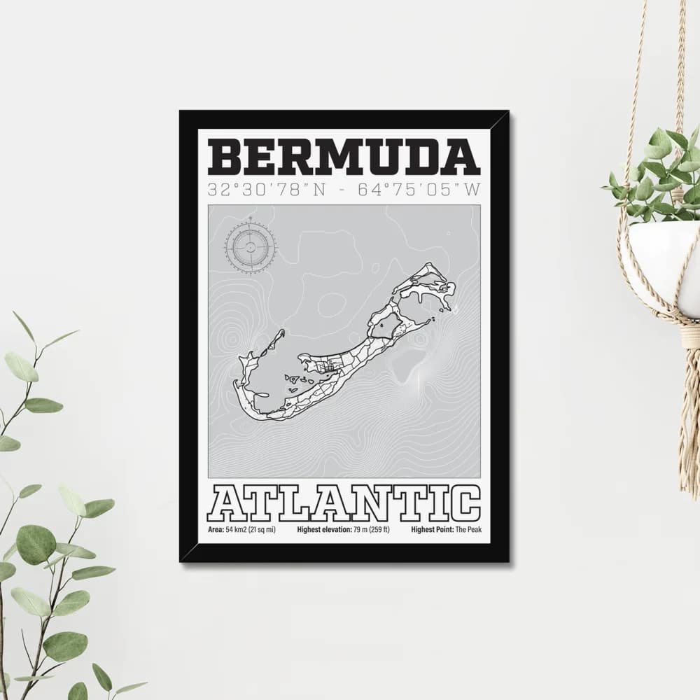 Bermuda, Atlantic Ocean — Map Art Print