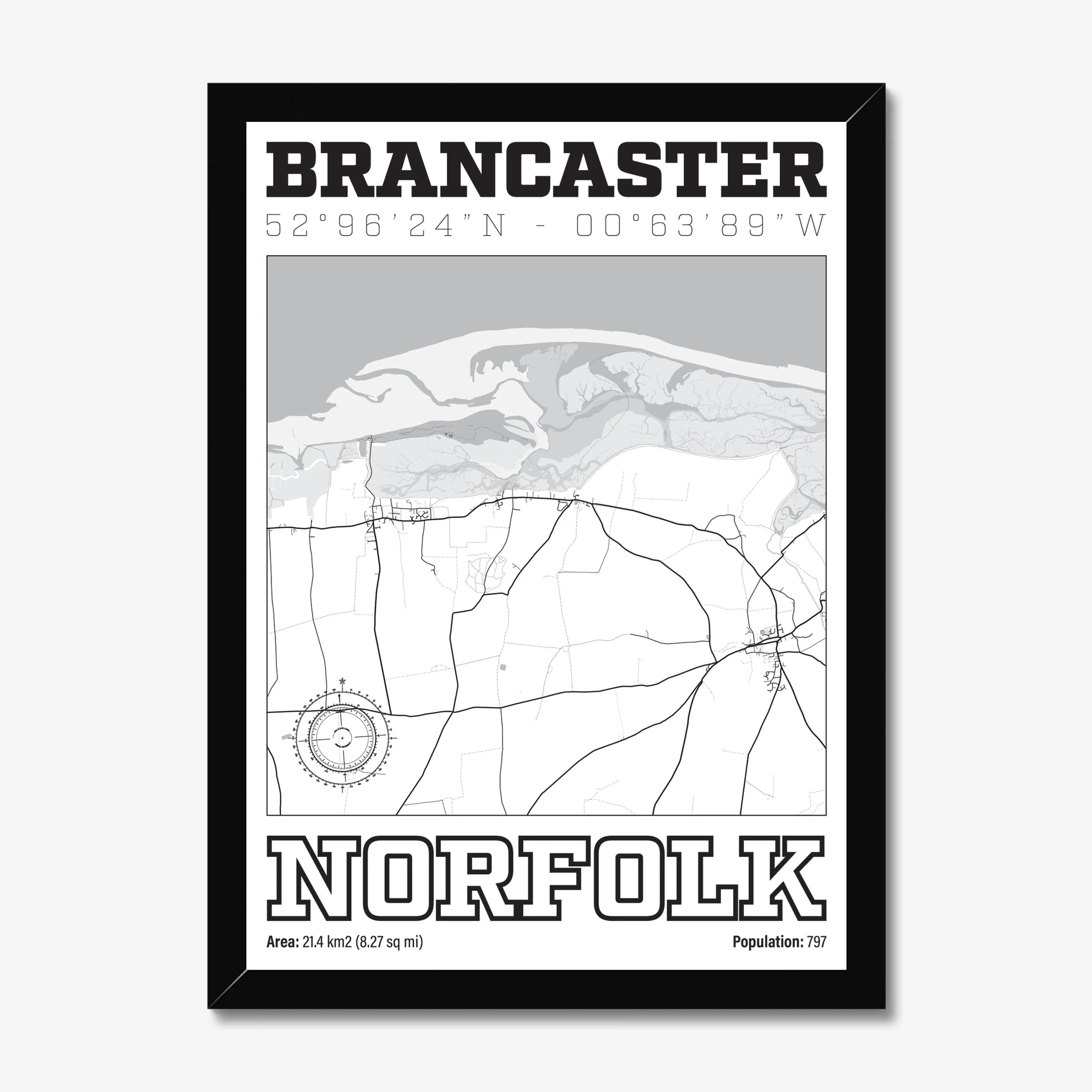 Blakeney, Norfolk — Map Art Print