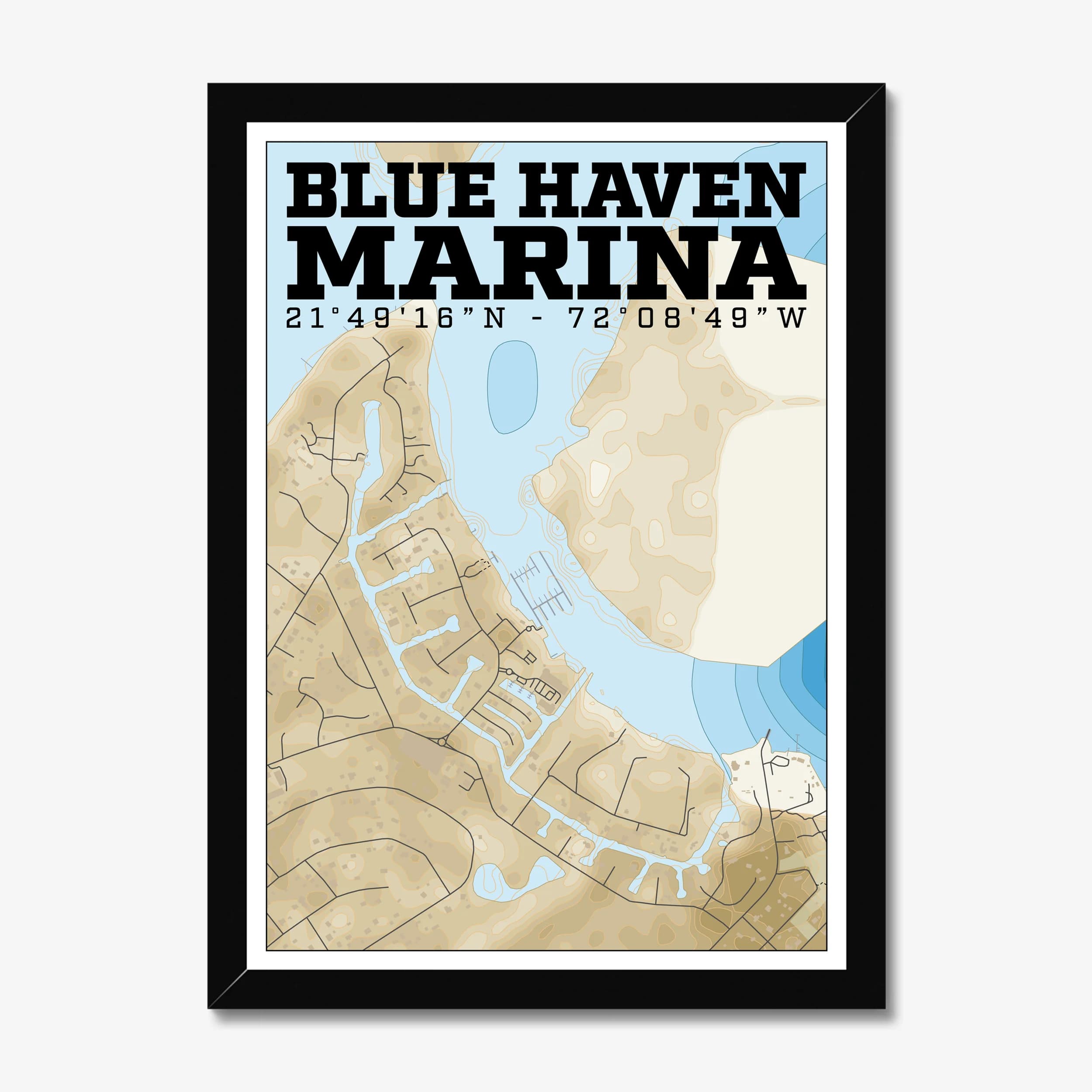 Blue Haven Marina — Marina Map Art Print