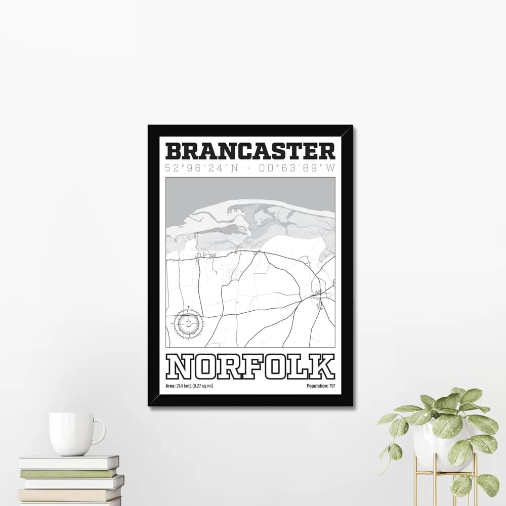 Brancaster, Norfolk — Map Art Print