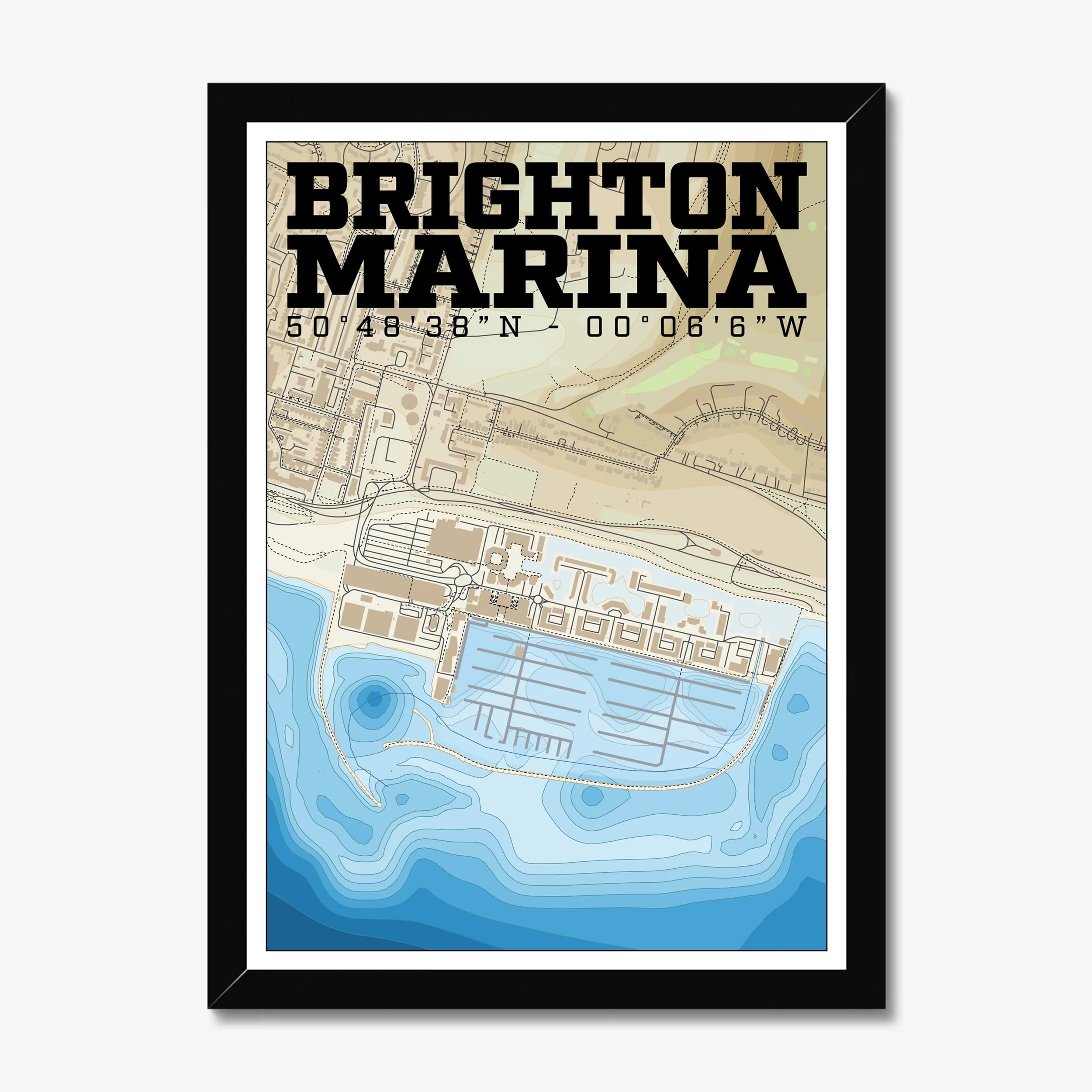 Brighton Marina — Marina Map Art Print
