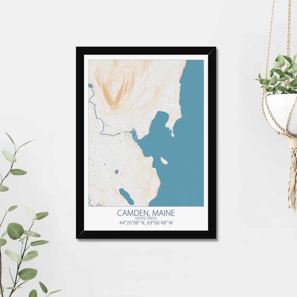 Camden, Maine — Map Art Print