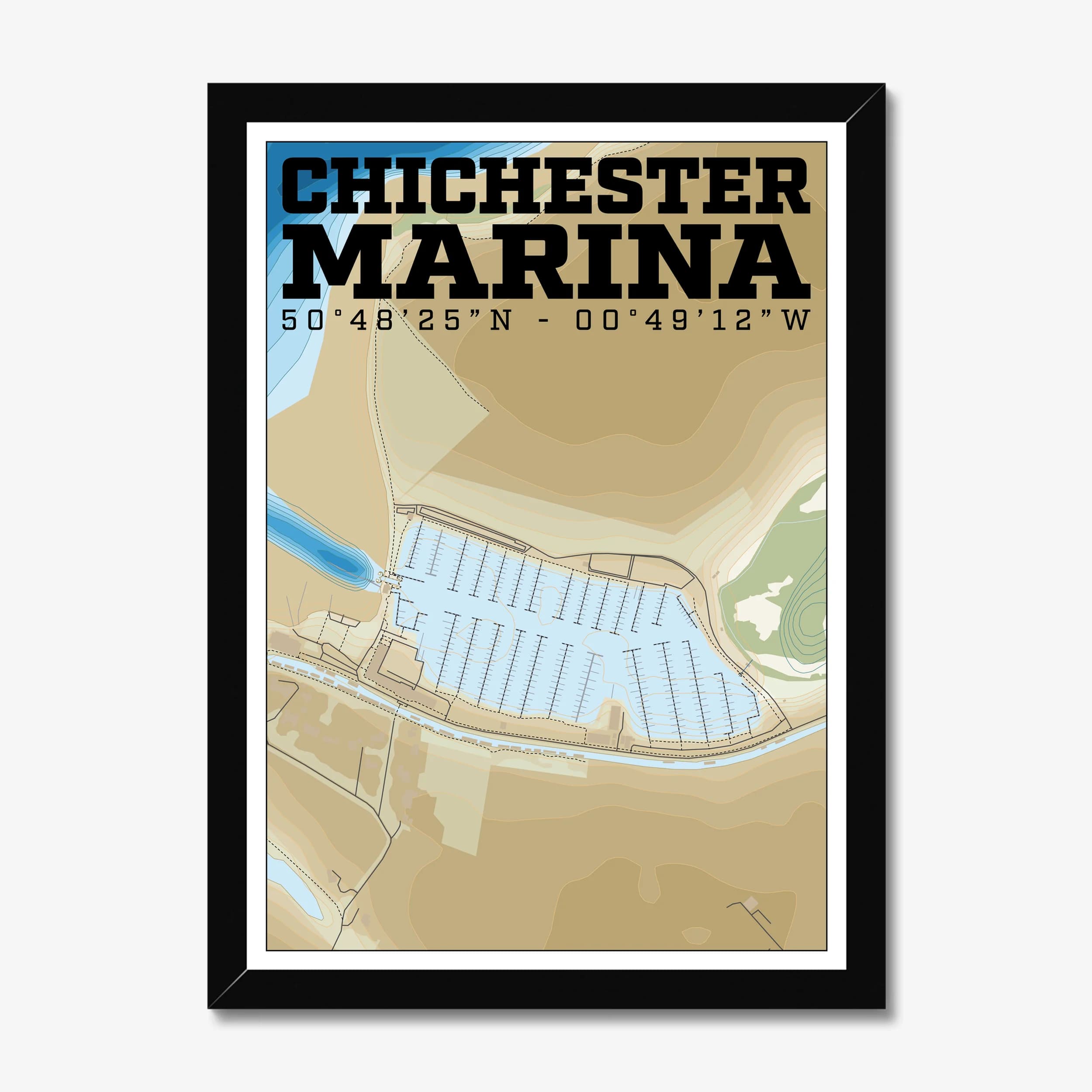 Chichester Marina, West Sussex — Map Art Print