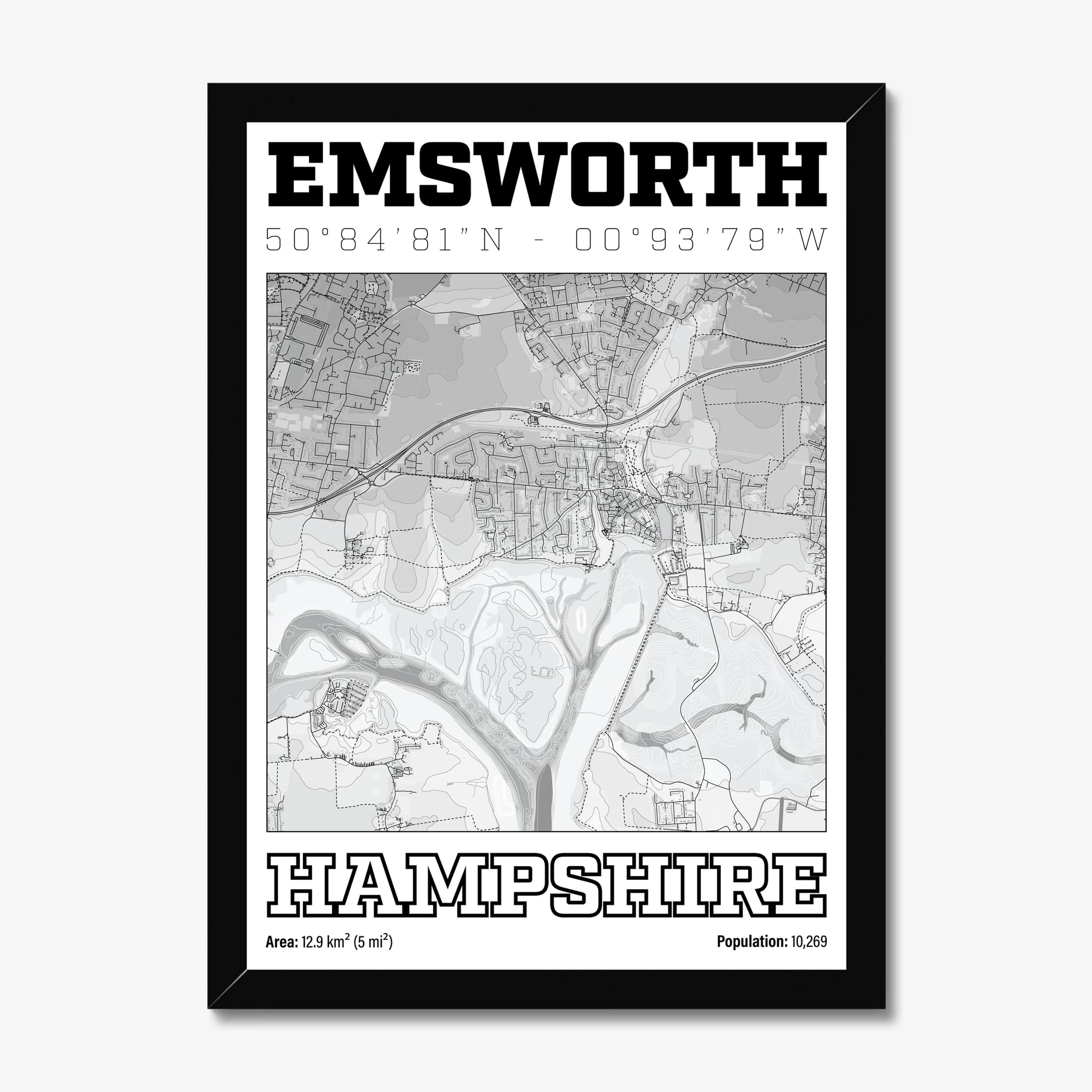 Emsworth, Hampshire — Map Art Print