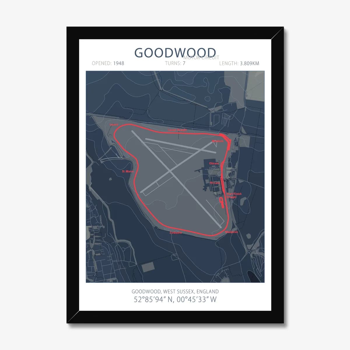 Goodwood Motor Circuit — Race Track Art Print