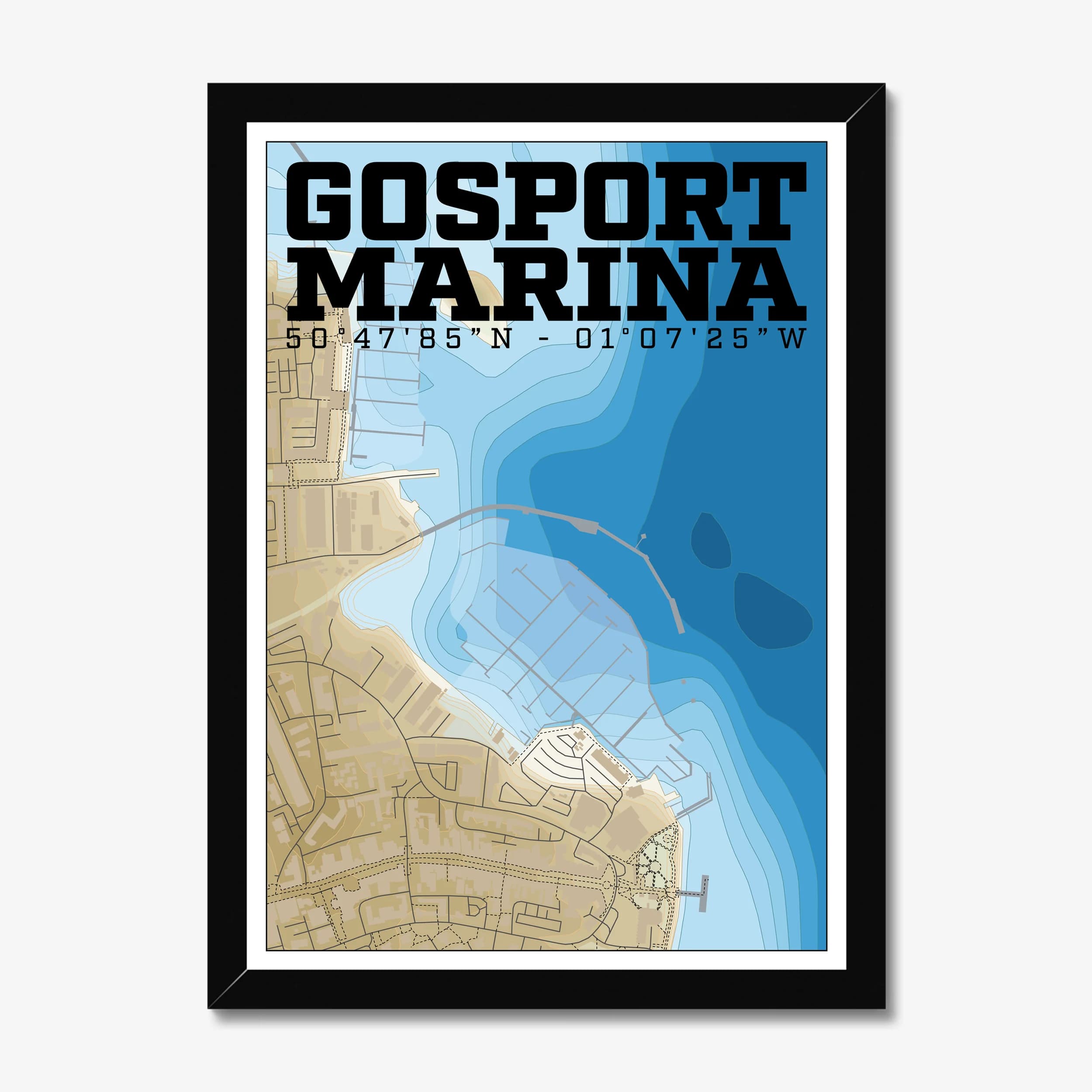 Gosport Marina — Marina Map Art Print