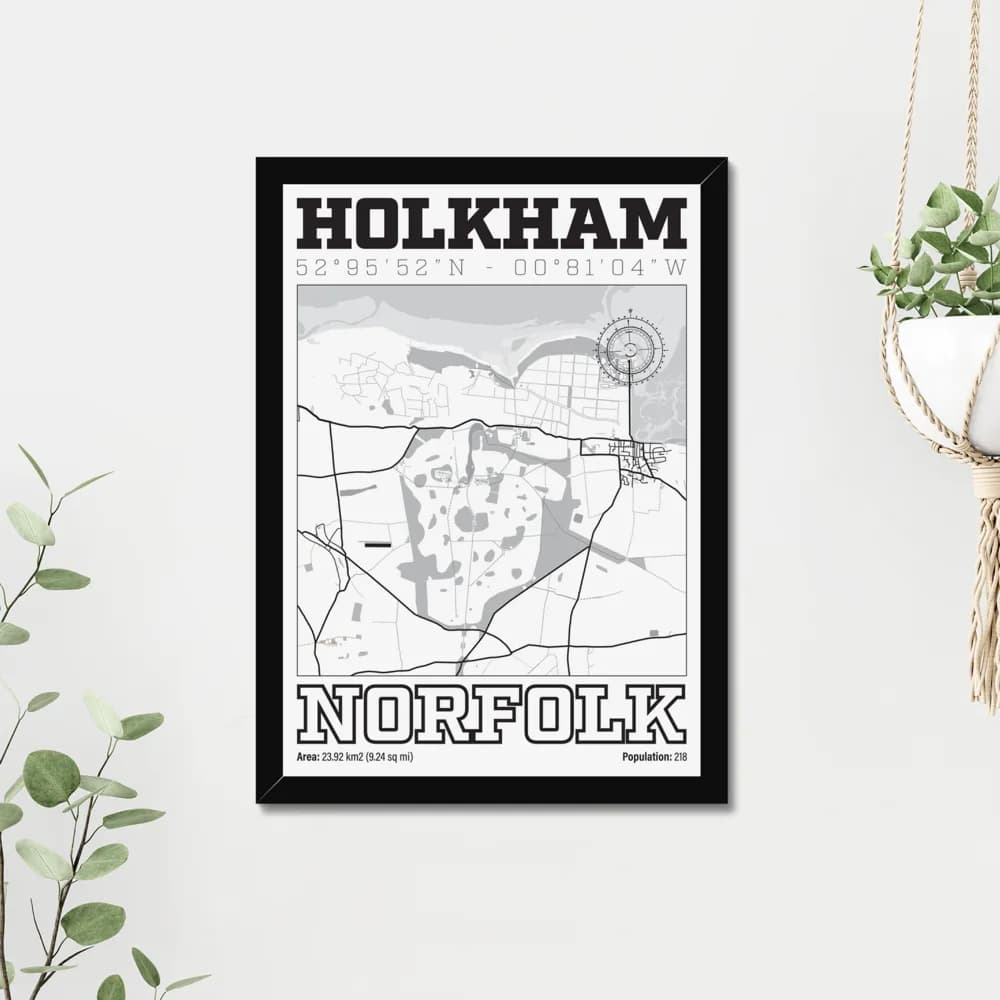 Holkham, Norfolk — Map Art Print