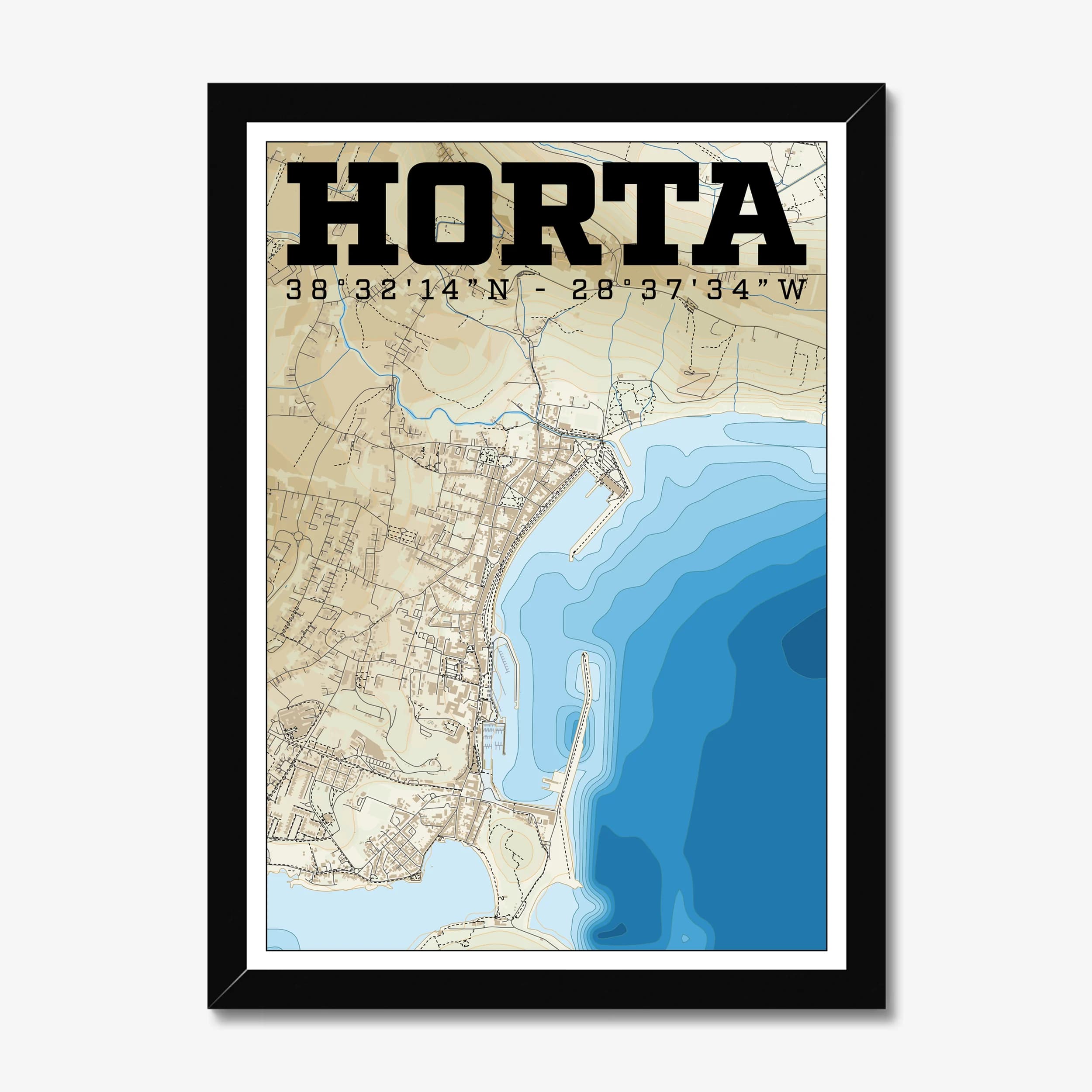 Horta, Azores — Map Art Print