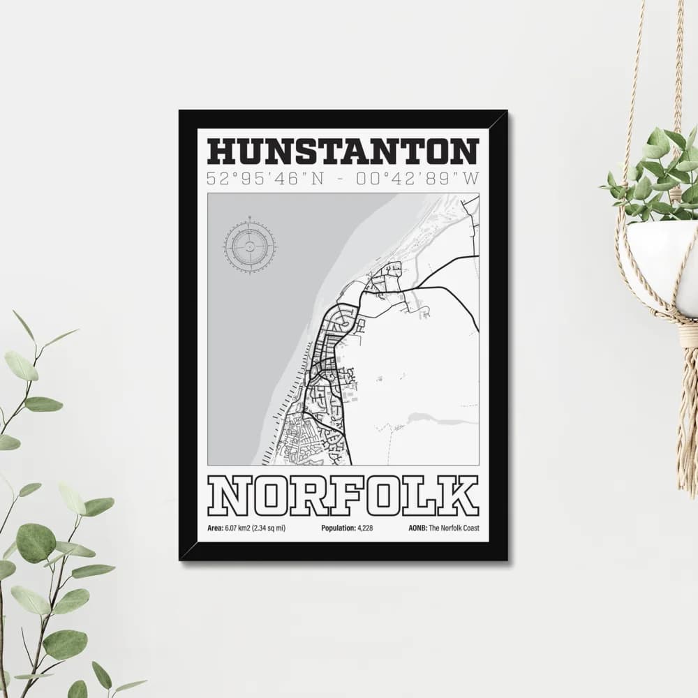Hunstanton, Norfolk — Map Art Print