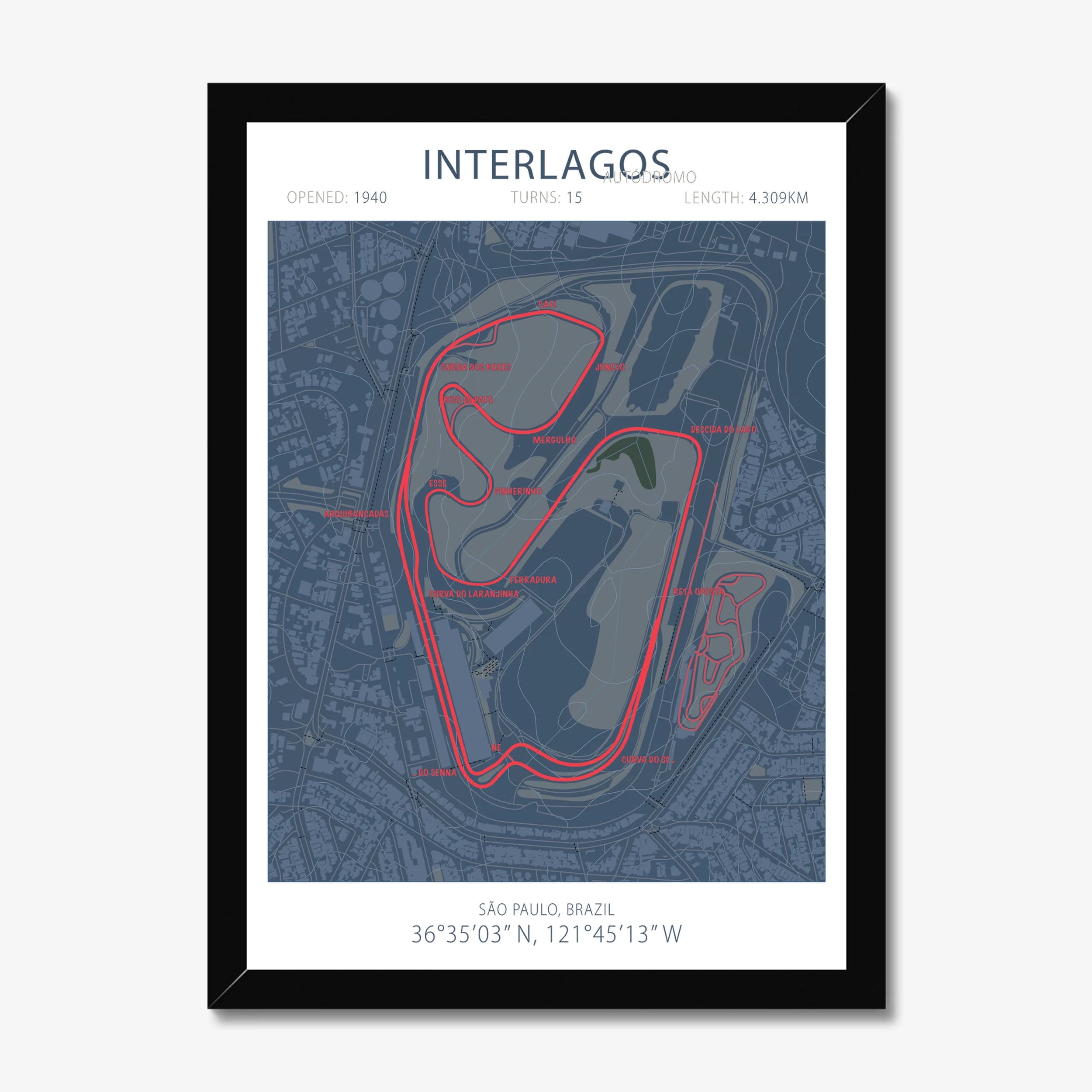 Interlagos Circuit — Race Track Art Print