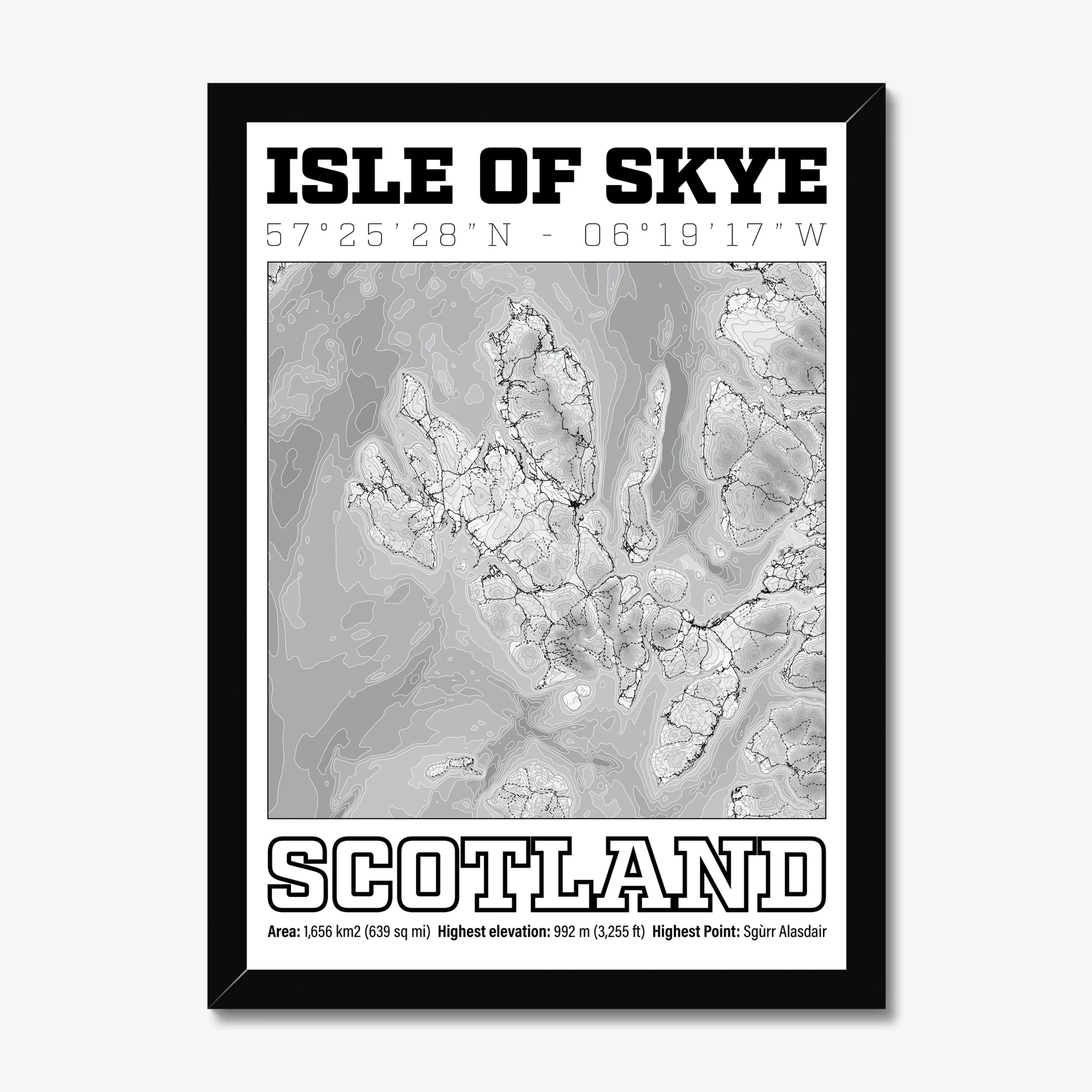 Isle of Skye, Scotland — Map Art Print