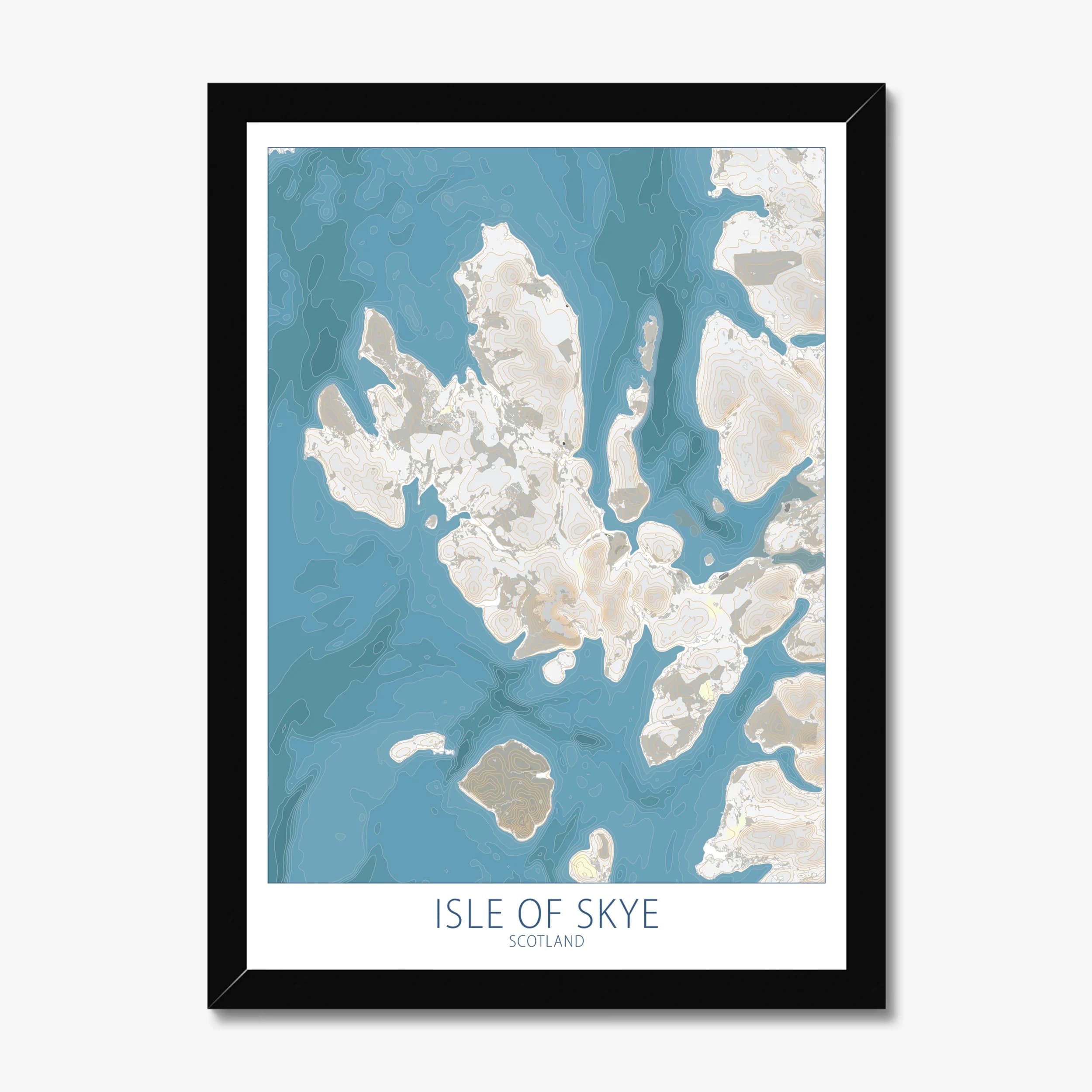 Isle of Skye, Scotland, Colour Contour — Map Art Print