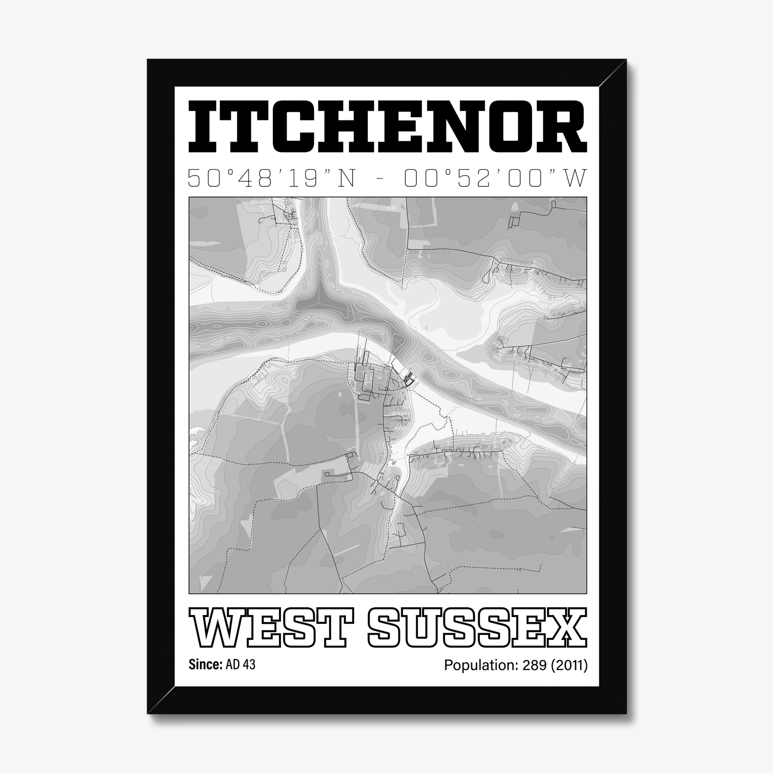 Itchenor, West Sussex — Map Art Print