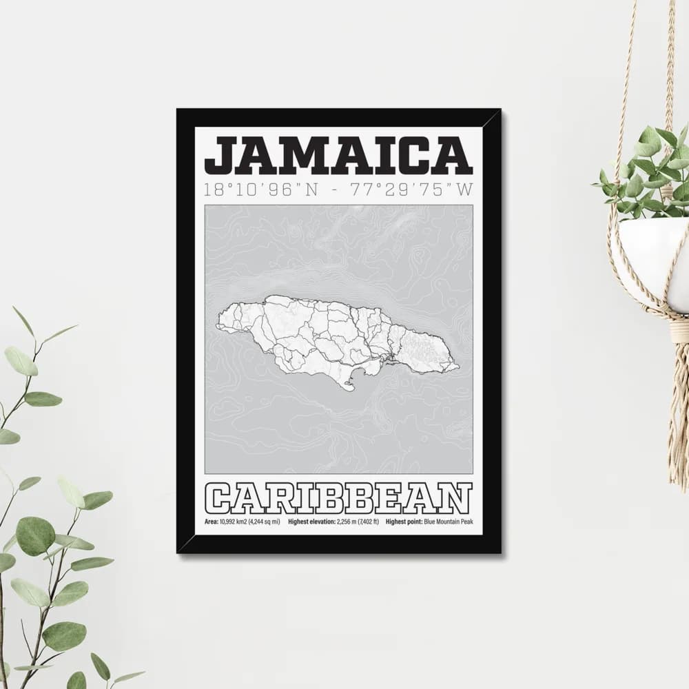 Jamaica, Caribbean — Map Art Print