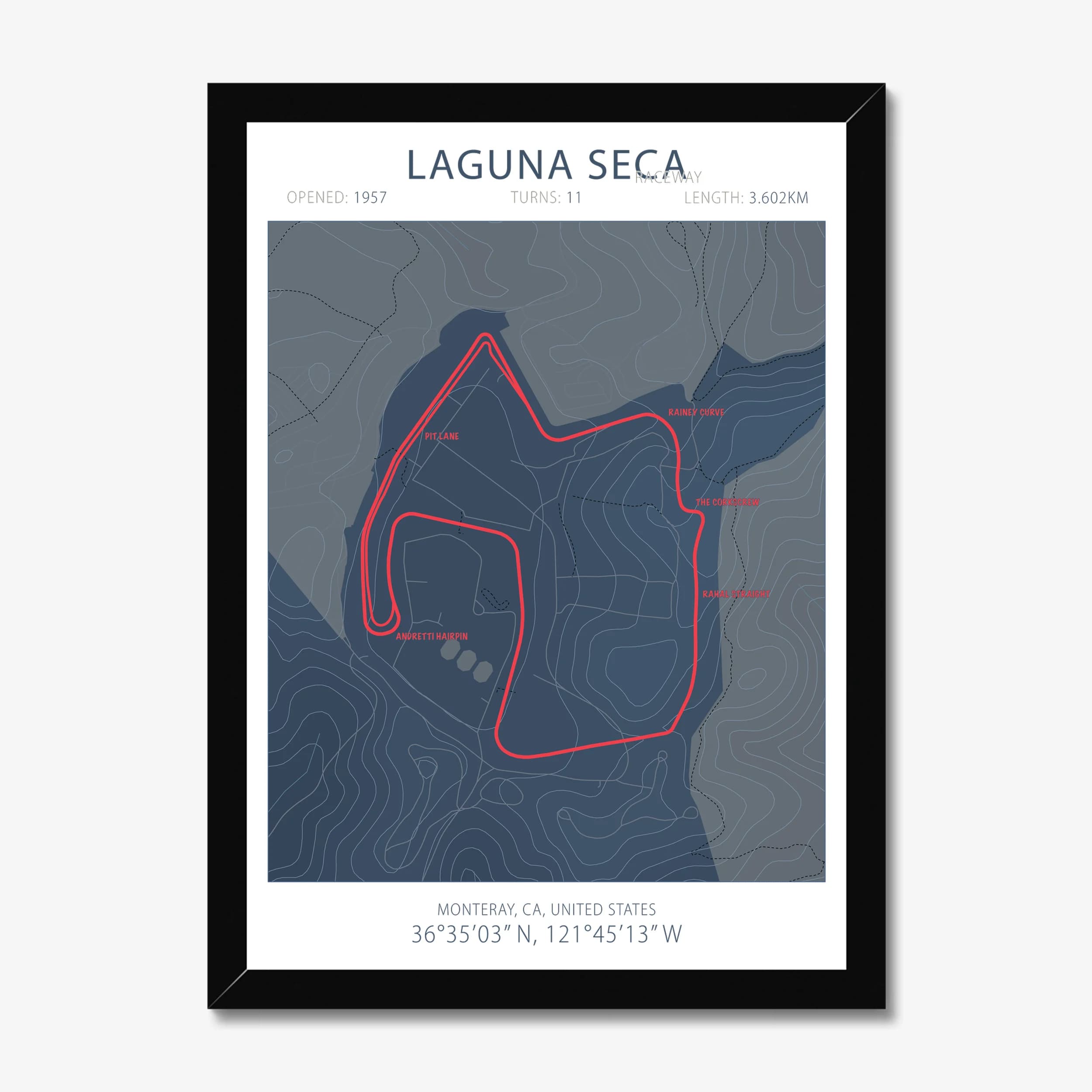 Laguna Seca Circuit — Race Track Art Print
