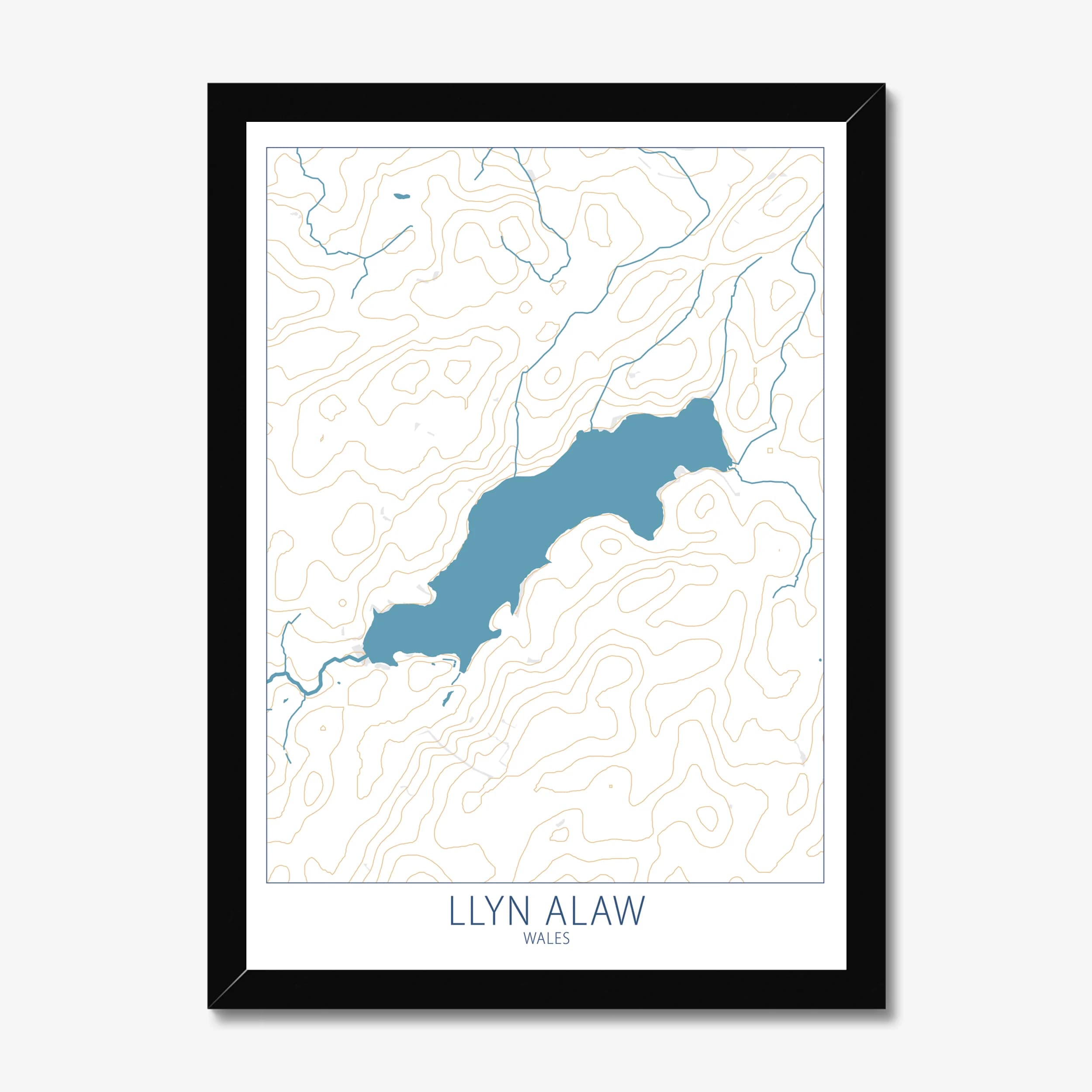 Llyn Alaw, Wales, Colour Contour — Map Art Print