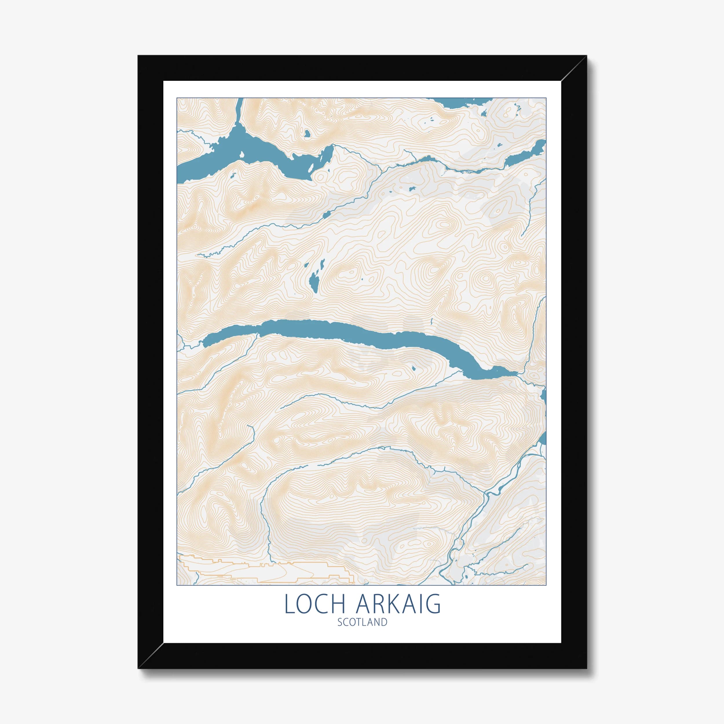 Loch Arkaig, Scotland Colour Contour — Map Art Print