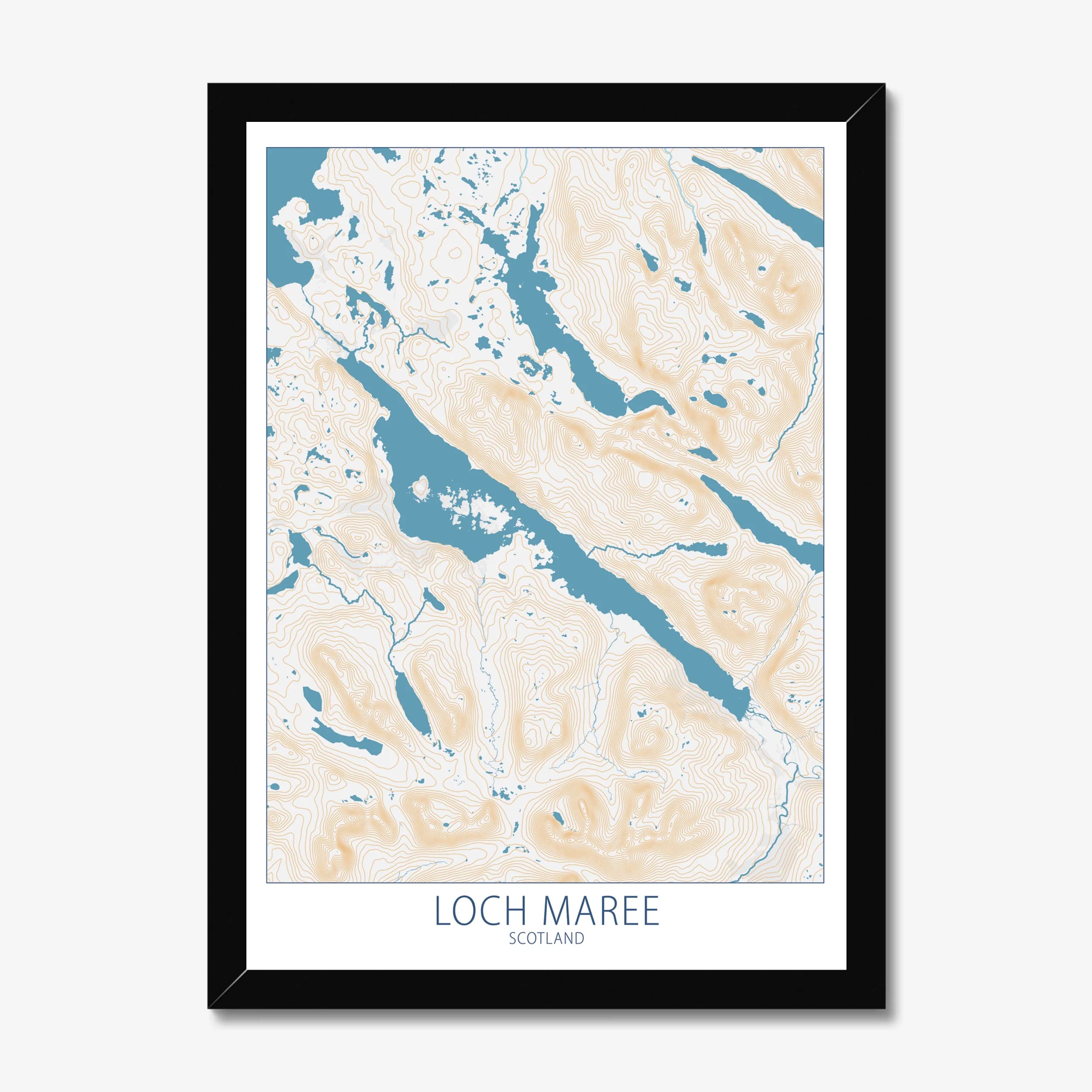 Loch Maree, Scotland, Colour Contour — Map Art Print