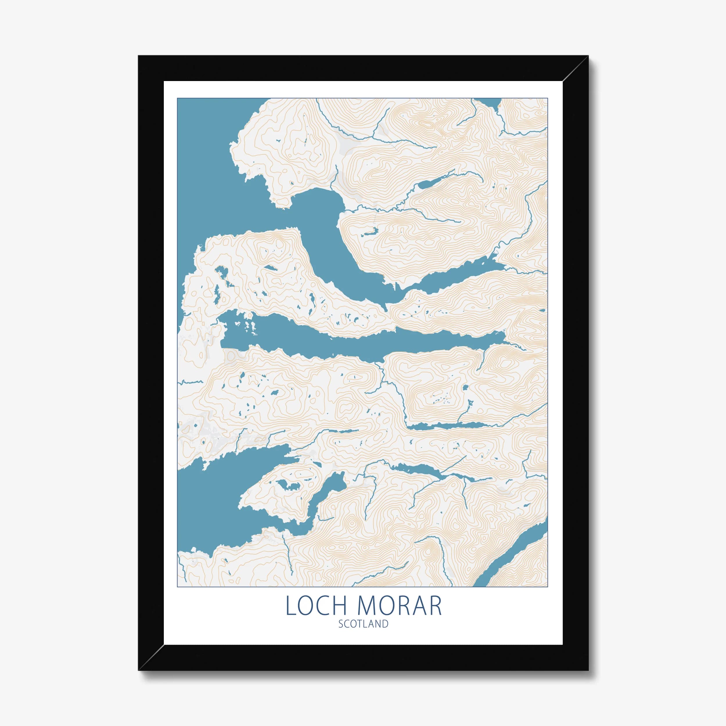Loch Morar, Scotland, Colour Contour — Map Art Print