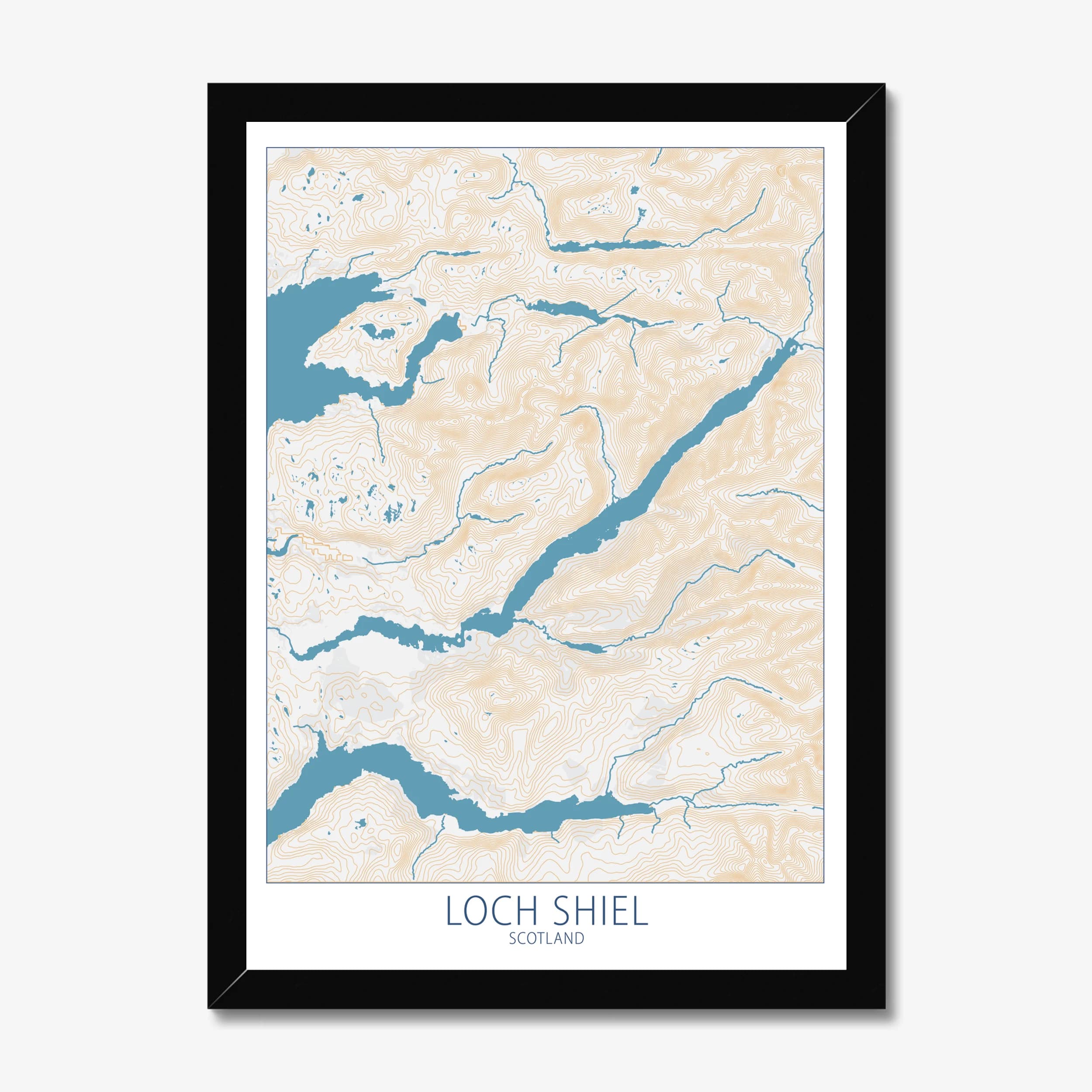 Loch Shiel, Scotland, Colour Contour — Map Art Print