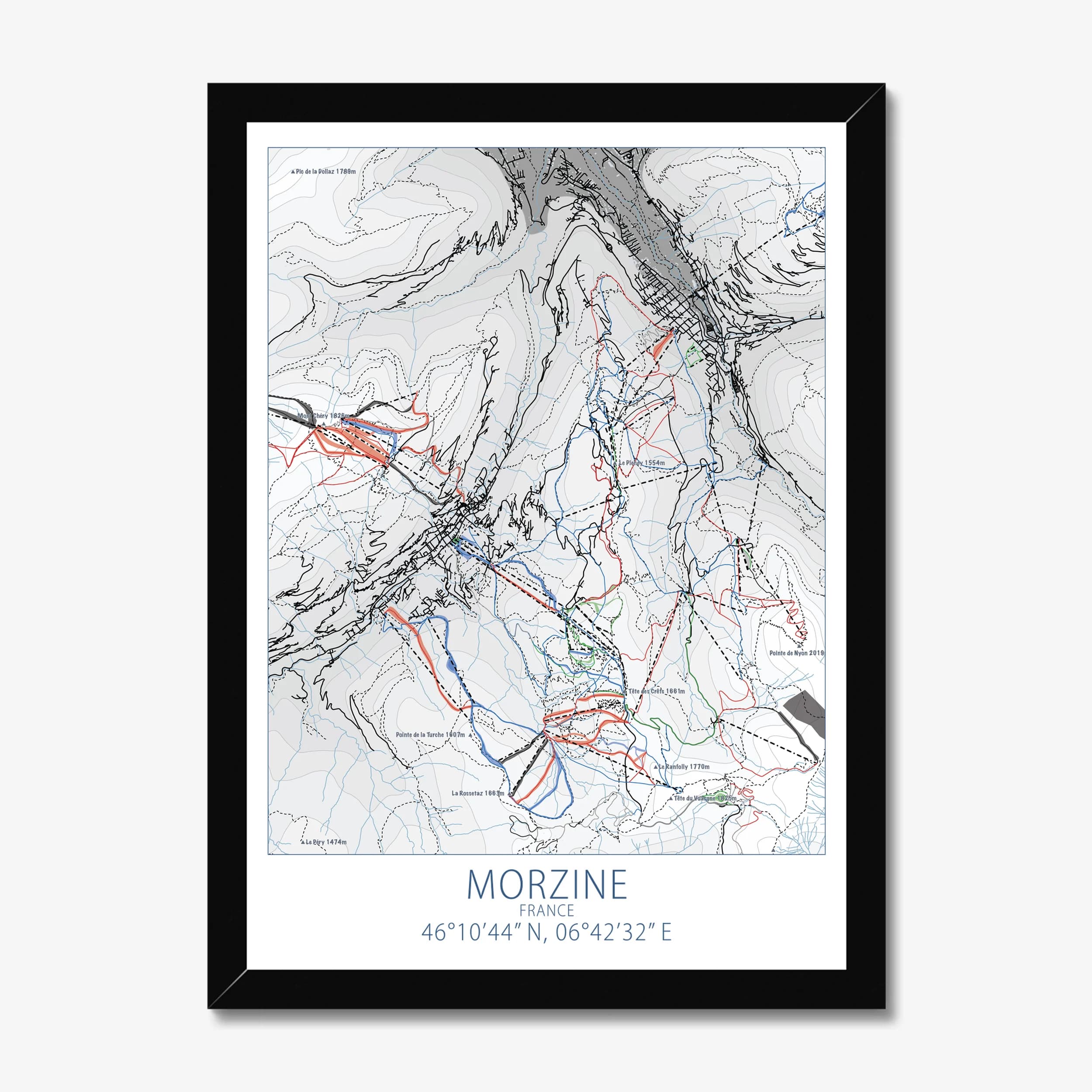 Morzine, France — Ski Resort Map Art Print