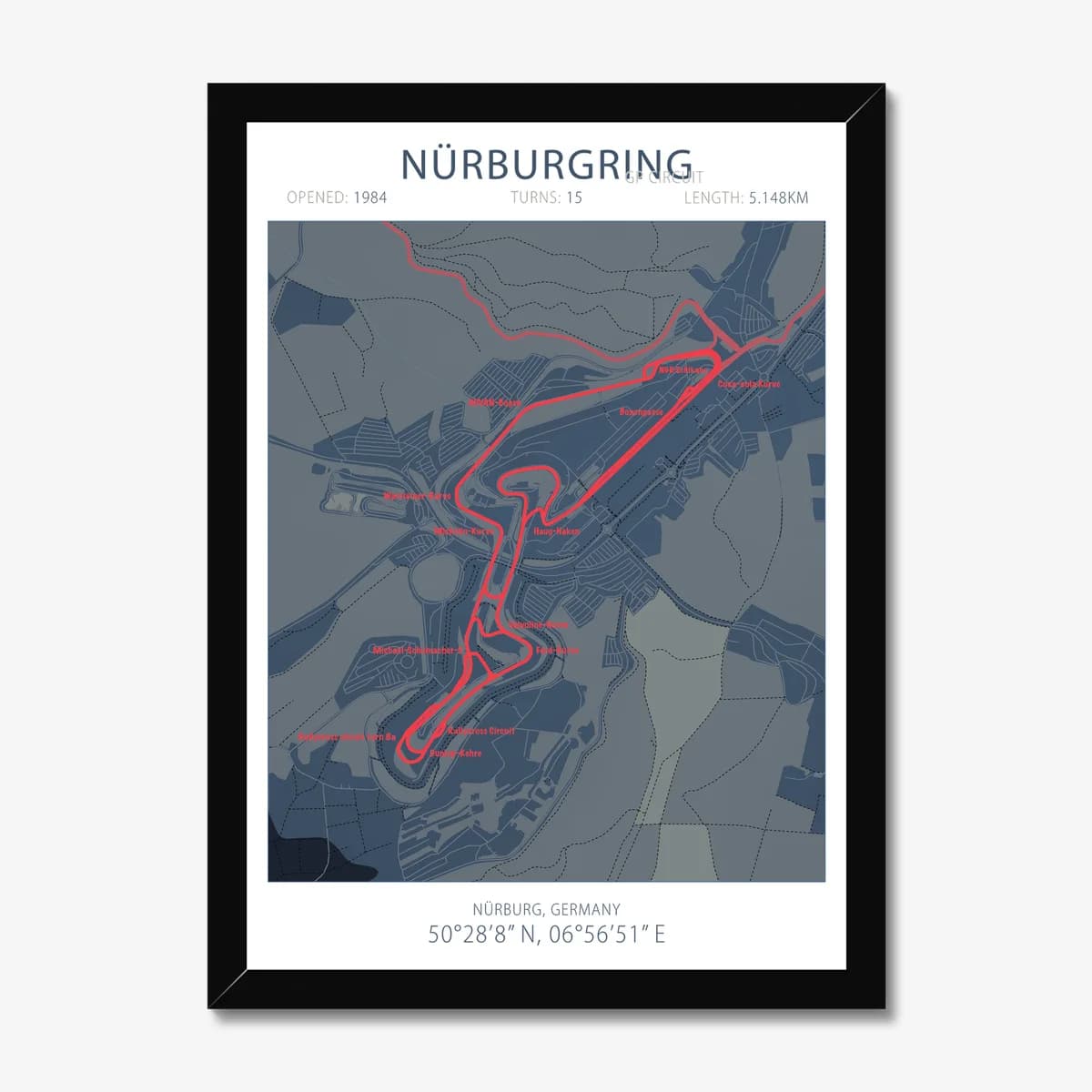 Nürburgring GP-Strecke — Race Track Art Print