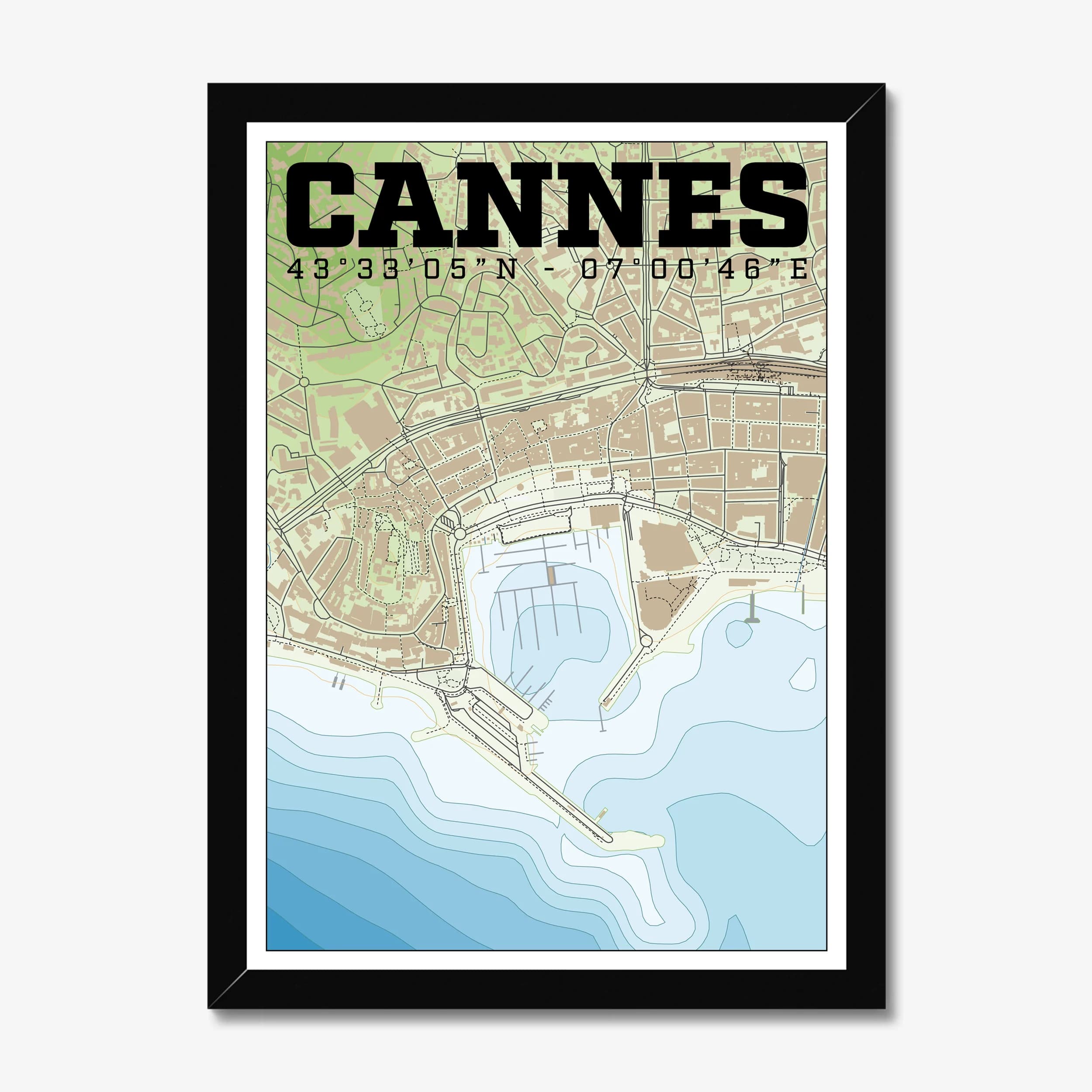 Vieux Port Cannes — Marina Map Art Print