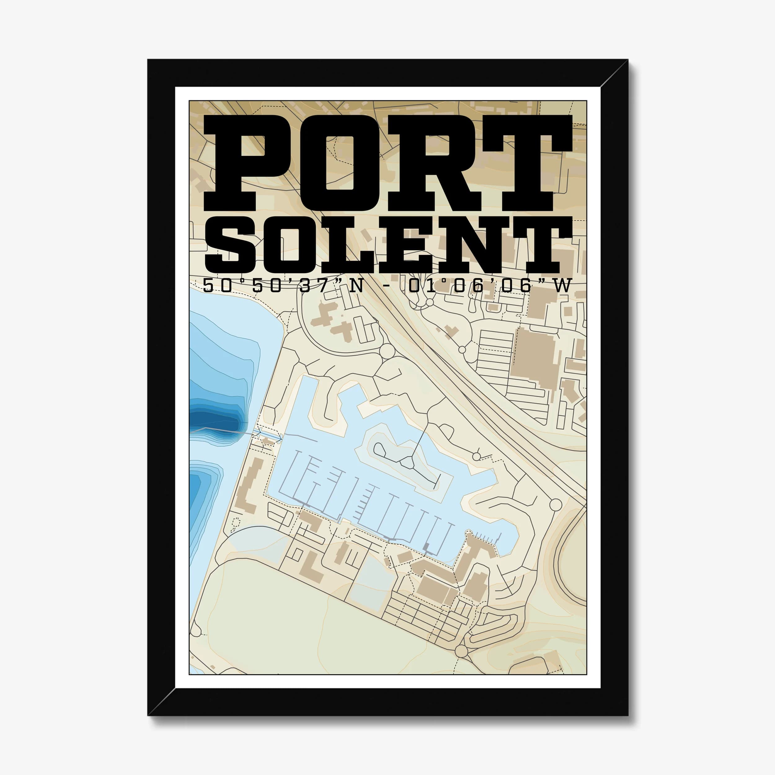 Port Solent Marina — Marina Map Art Print