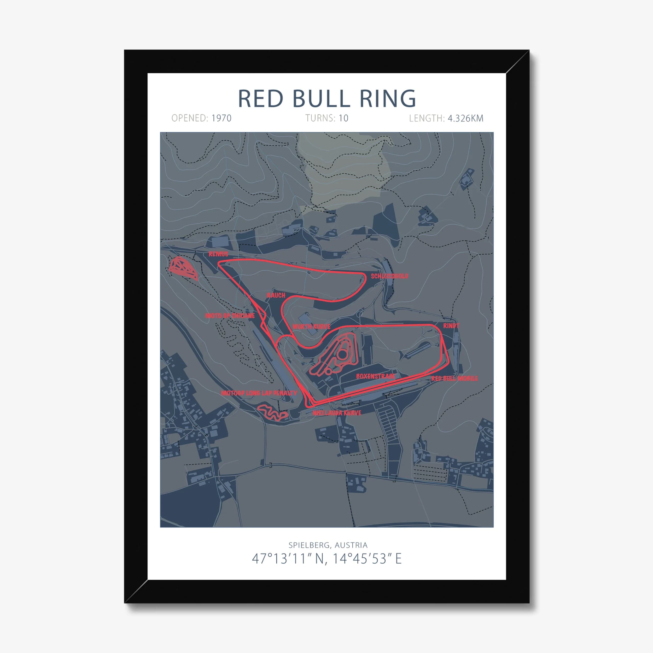 Red Bull Ring — Race Track Art Print