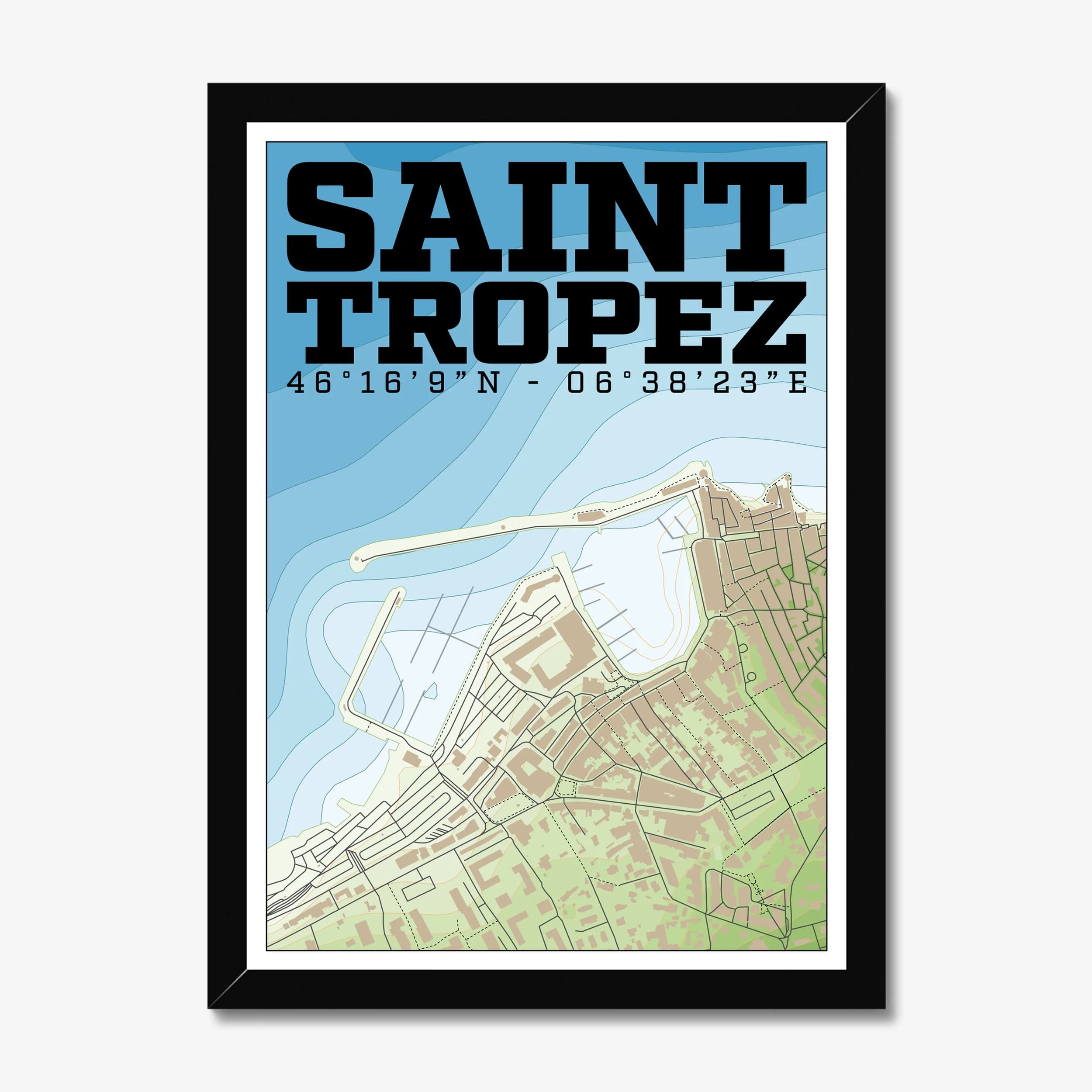 Port de Saint-Tropez — Marina Map Art Print