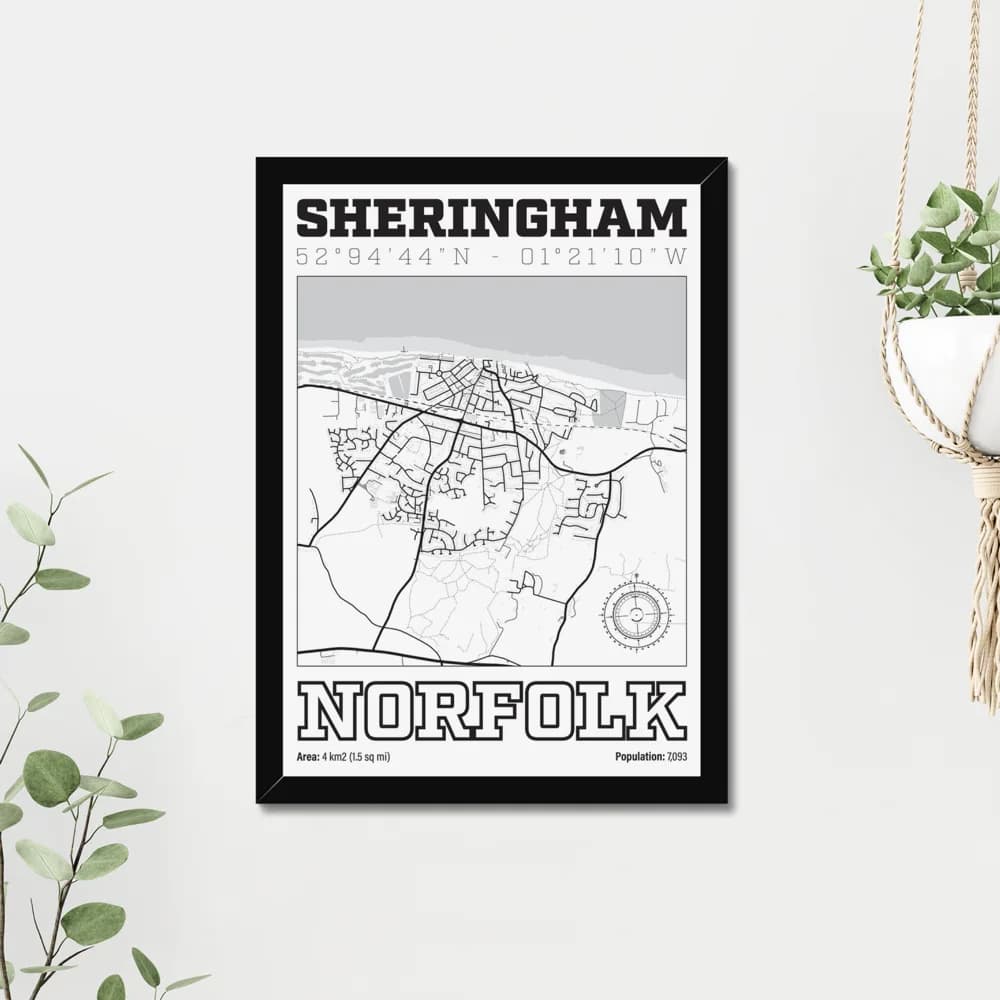 Sheringham, Norfolk — Map Art Print