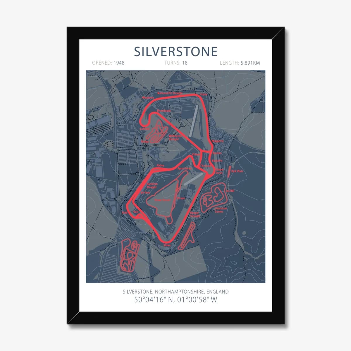 Silverstone Circuit — Race Track Art Print