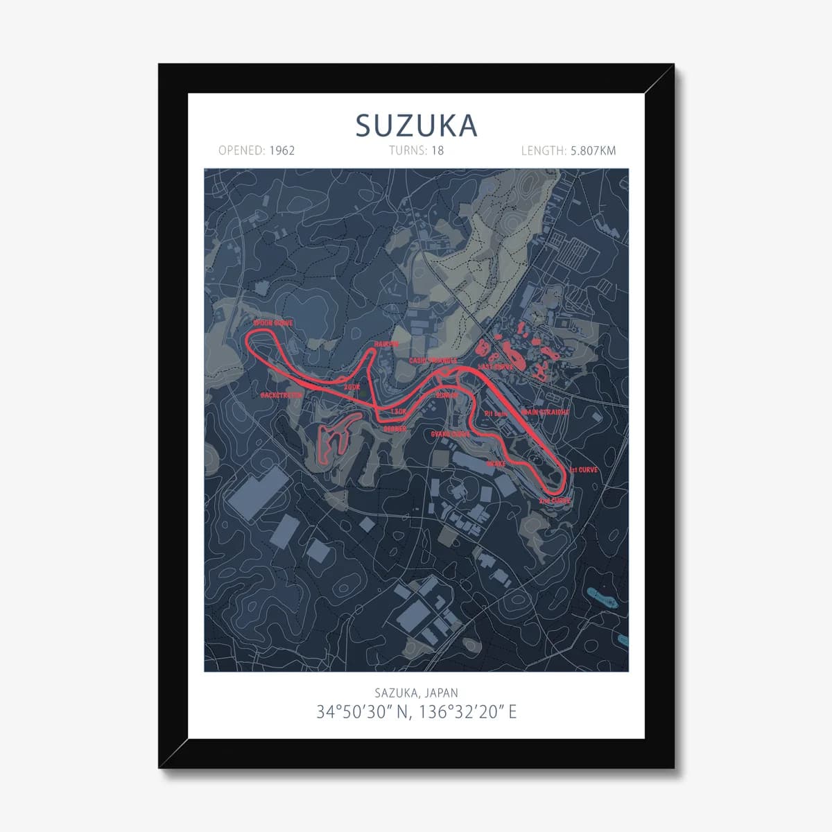 Suzuka Circuit — Race Track Art Print