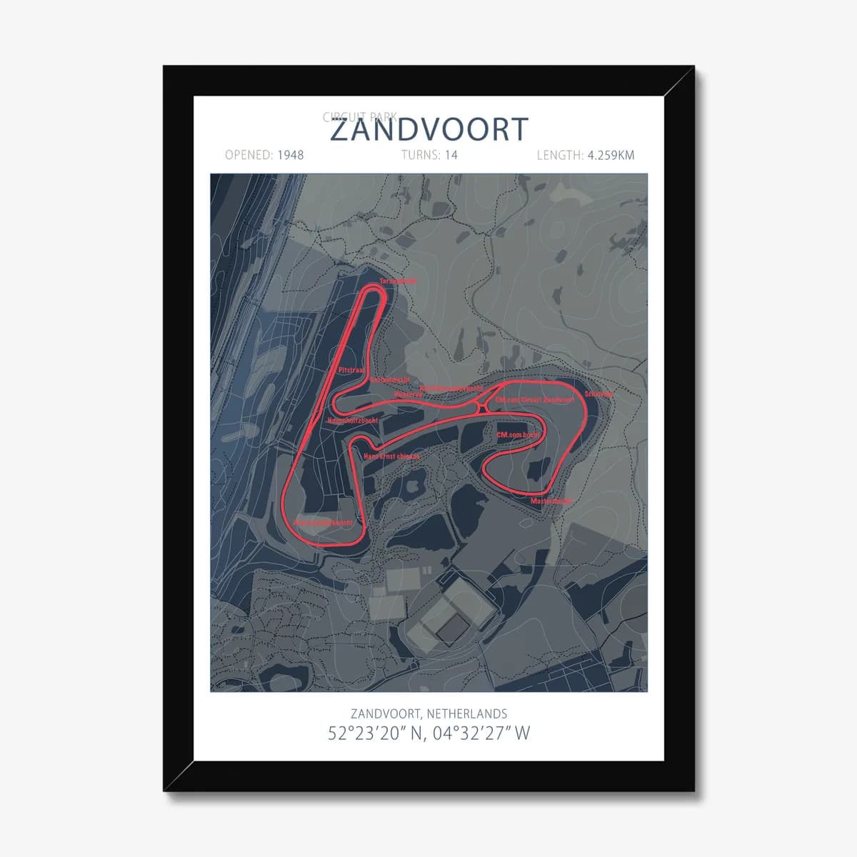 Circuit Zandvoort — Race Track Art Print